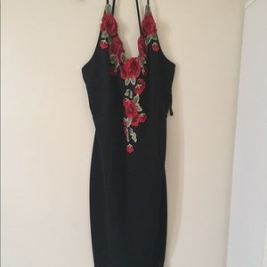 Rose embroidered dress